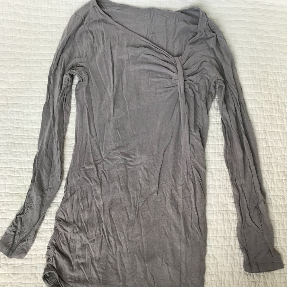 Maternity grey fitted long sleeve